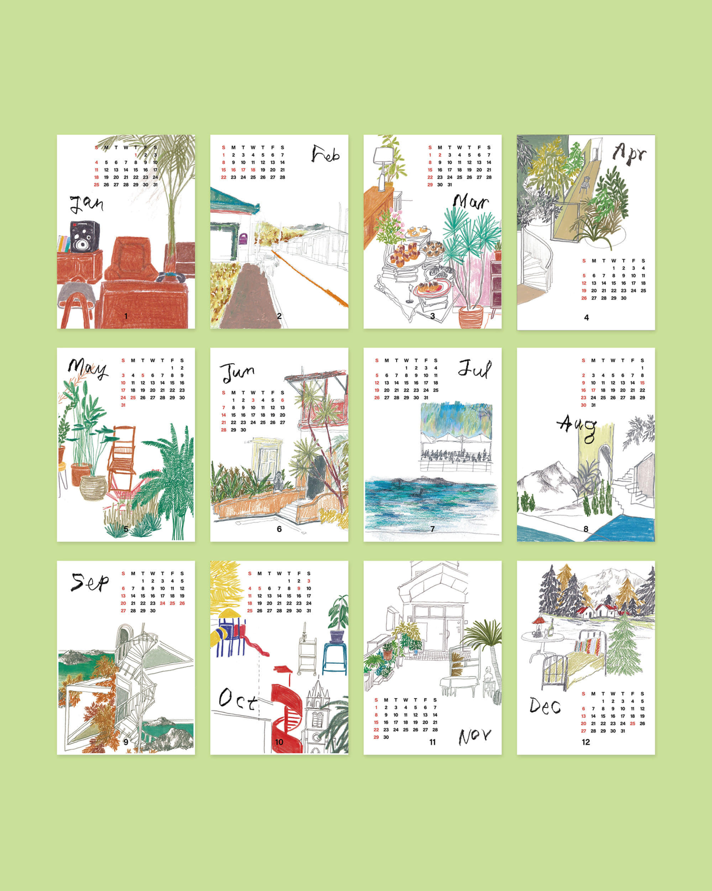 이하여백 2026 달력｜插畫家以下空白2026月曆